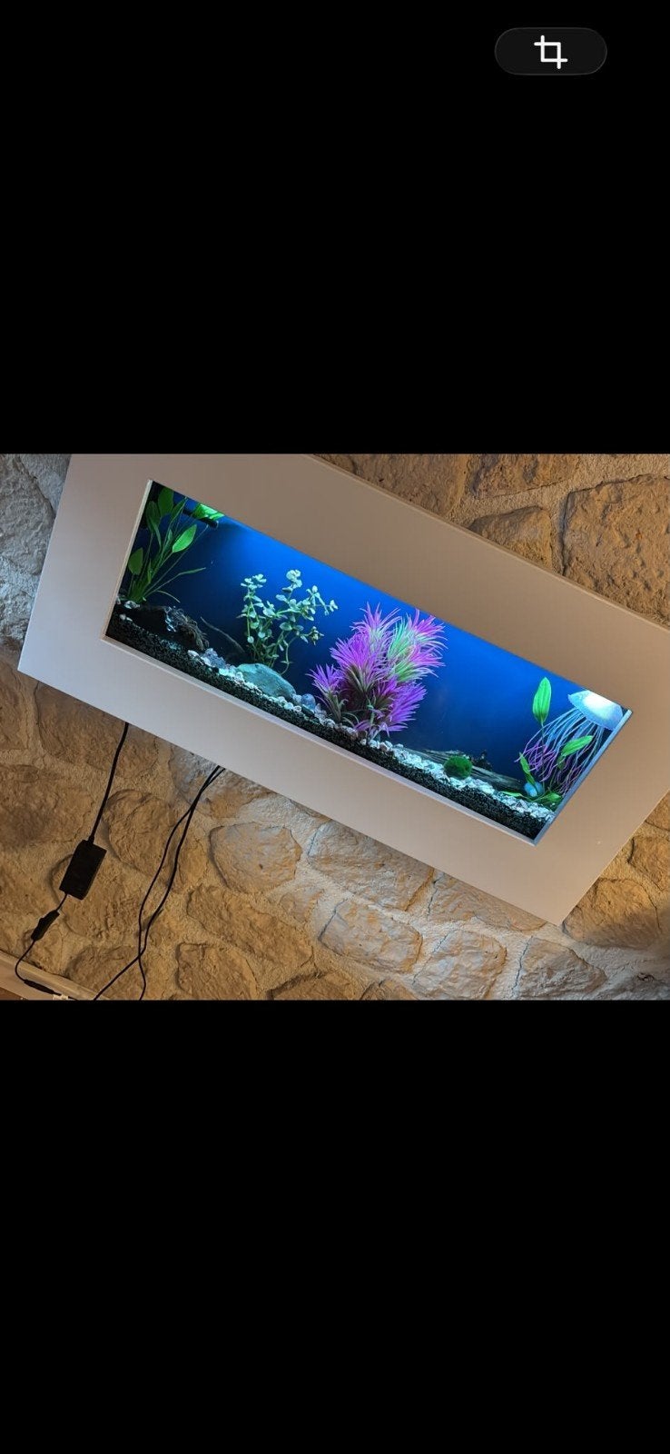 Wandaquarium, Ophalen, Verwarming, Zo goed als nieuw, Plant(en), Steen of Hout