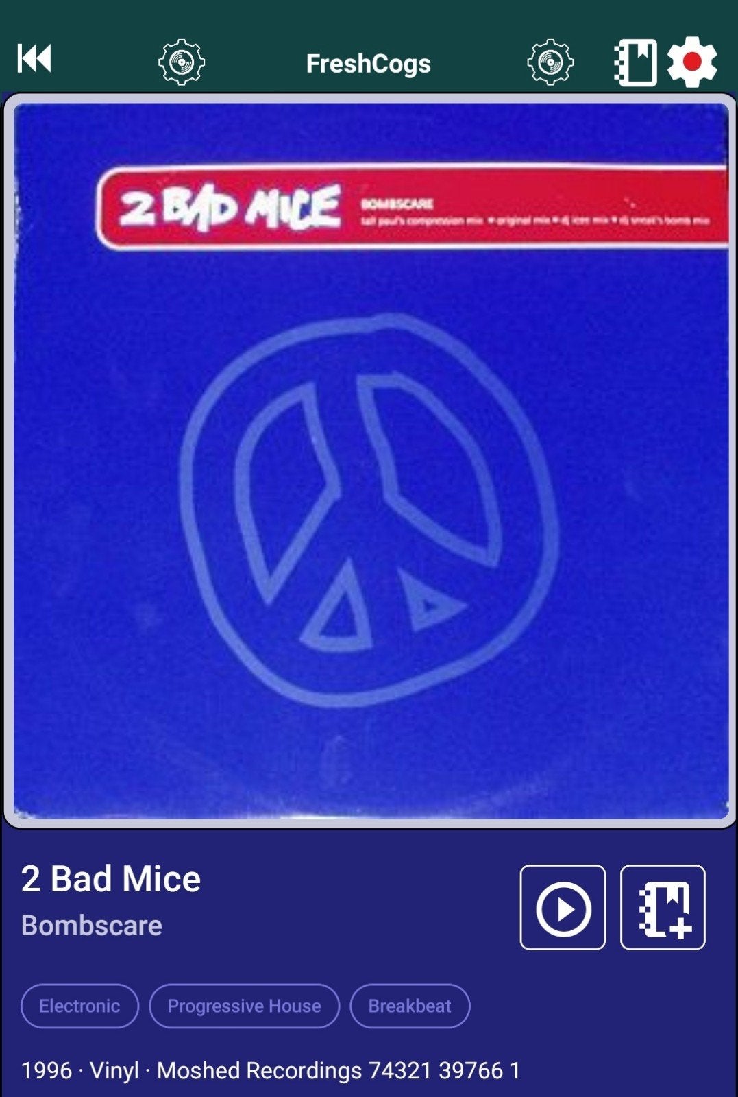 12" vinylplaat, 2 mice - Bombscare, Ophalen of Verzenden, Gebruikt, 12 inch