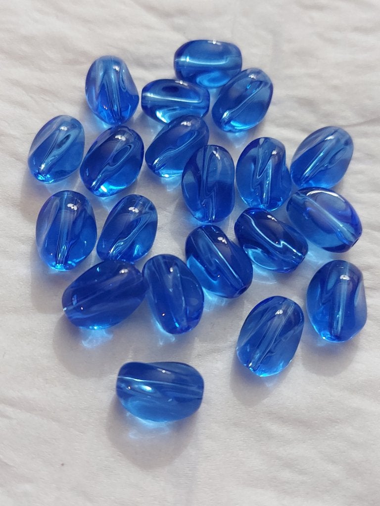 Set Donkerblauwe glaskralen 12 mm, Verzenden, Nieuw, Kraal
