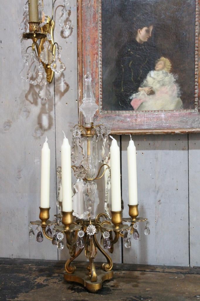 Antieke kaarsen girandole, Ophalen of Verzenden