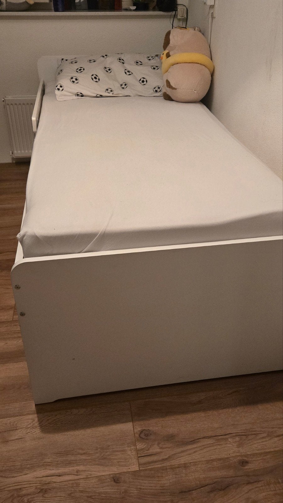 Wit IKEA (VIHALS) eenpersoonsbed 90x200 met matras en latten, Ophalen, 90 cm, Eenpersoons, Wit