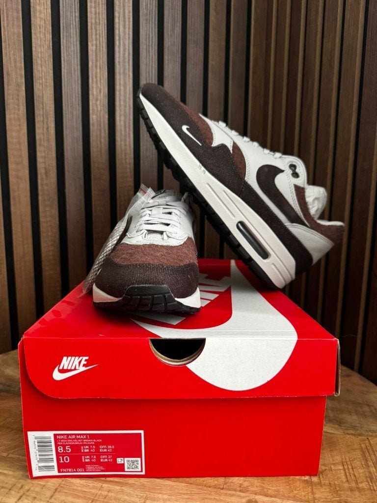 Nike Air Max 1 Size? Velvet Brown • US8,5 / Eu42 (nieuw), Ophalen of Verzenden, Nieuw, Bruin
