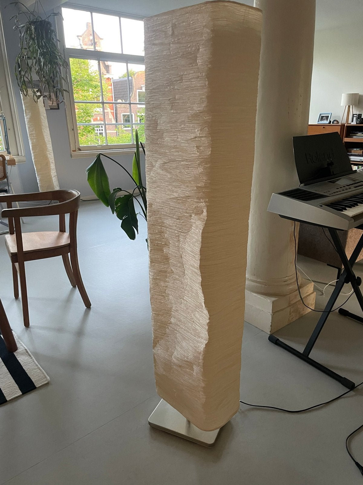 Staande lamp IKEA van papier, Ophalen, Gebruikt, Textiel, E27 (groot)