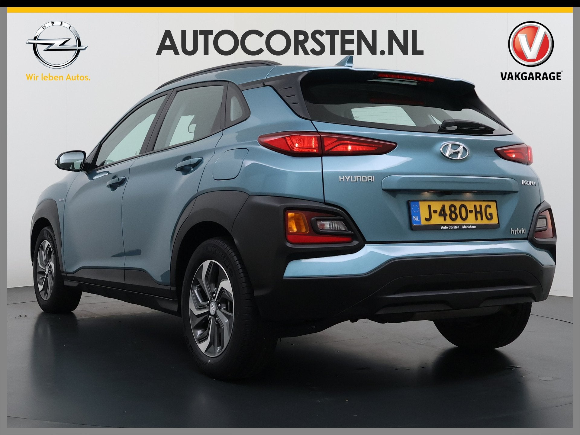 Hyundai KONA 1.6I 142PK AUT-6 HEV Camera Adap.Cruise Navi Ec, Stof, Gebruikt, Blauw, Origineel Nederlands