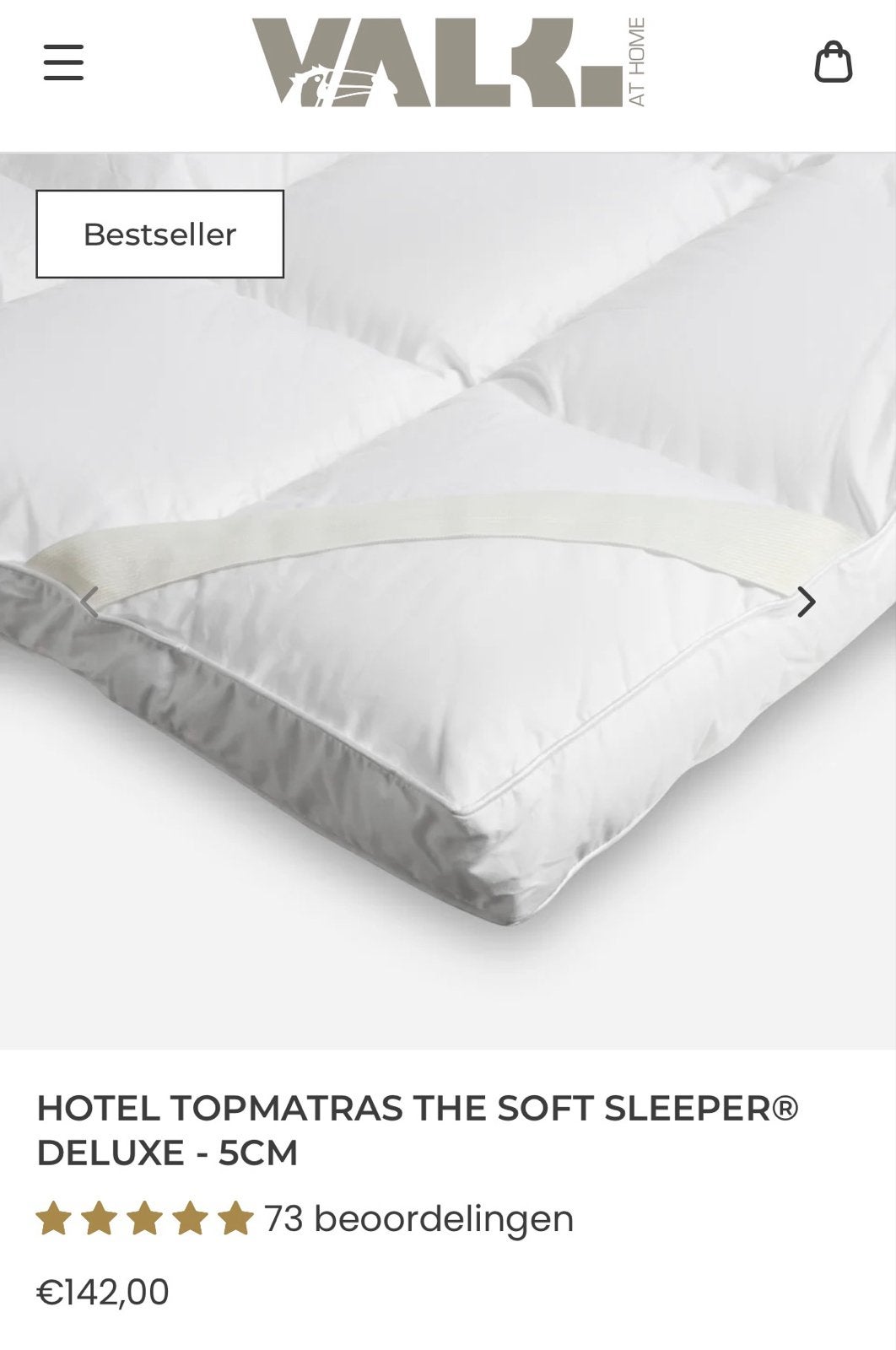 Valk The Soft Sleeper Deluxe Topper 200x200cm, Tweepersoons, Ophalen of Verzenden, Zo goed als nieuw, Overige maten