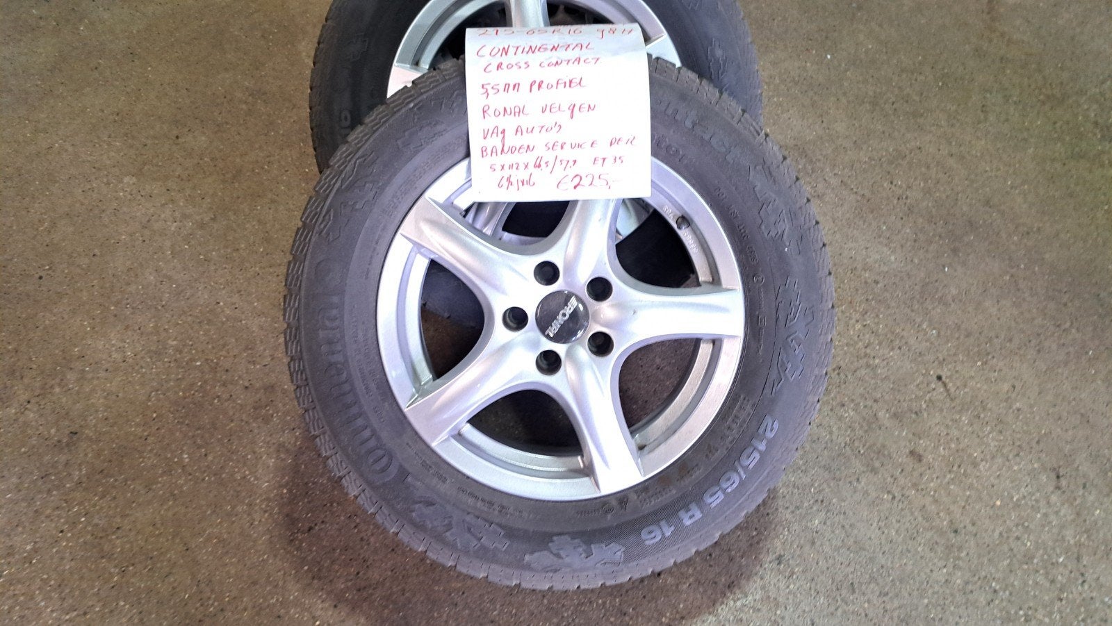 Velgen set voor Volkswagen Tiguan type 1 / 215/65R16, Ophalen, 16 inch, Winterbanden, Continental