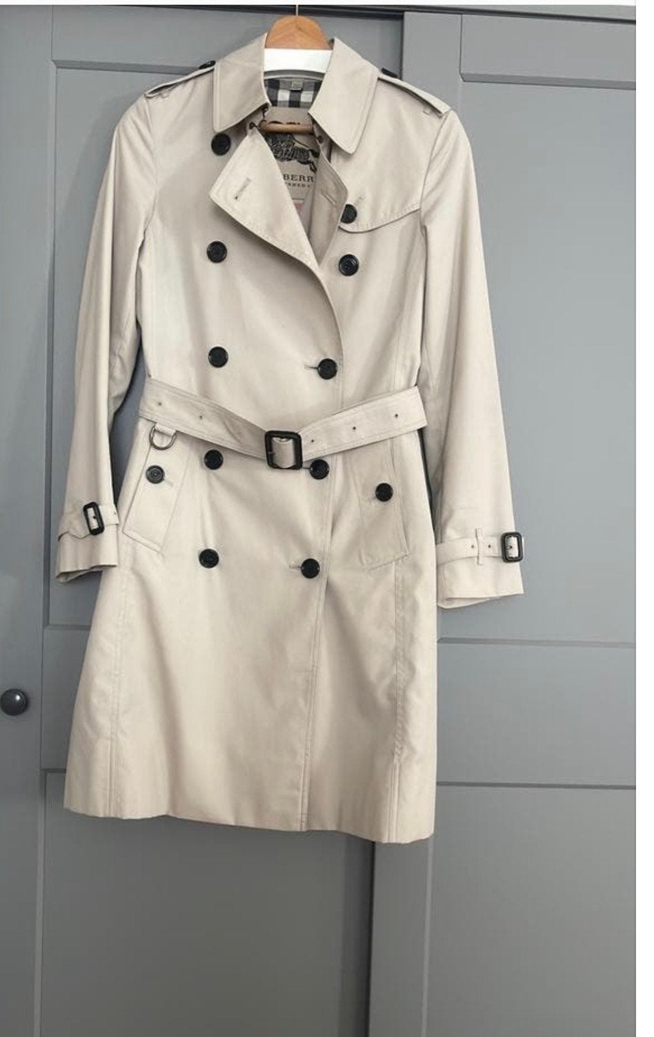 Originele Burberry jas Maat 38 Nieuw, Ophalen, Zo goed als nieuw, Maat 38/40 (M), Grijs