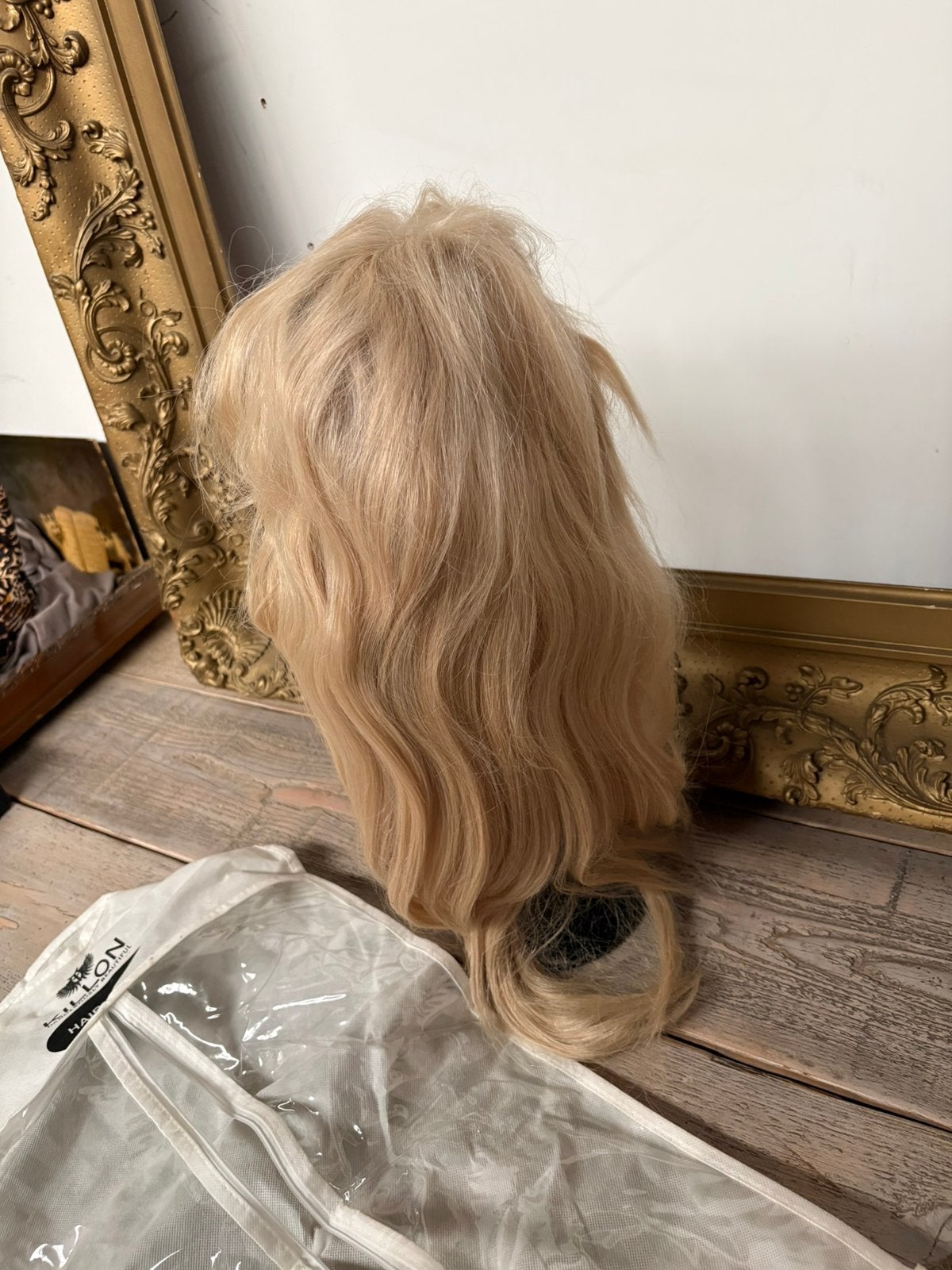 Pruik echt haar dames blond haar kwaliteit, Ophalen of Verzenden, Zo goed als nieuw, Pruik of Haarverlenging