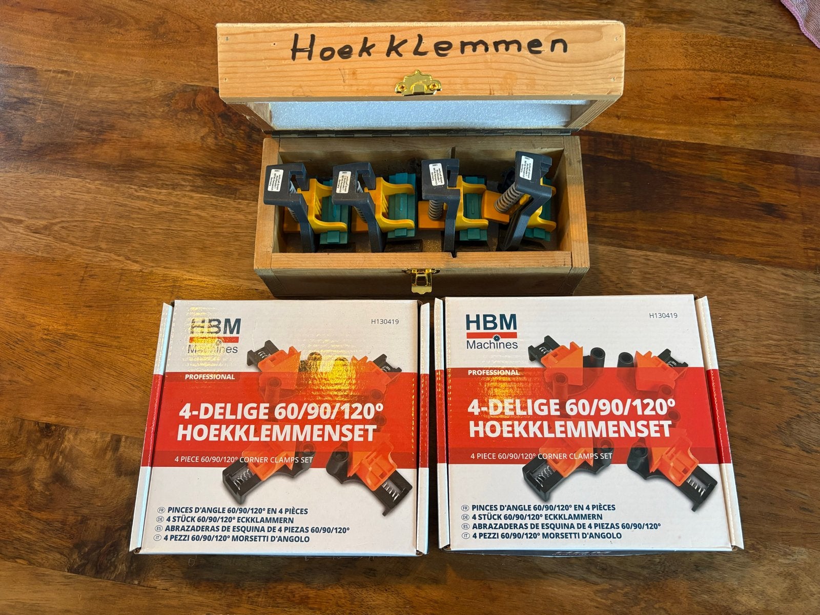 Hoekklemmen set (Wolfcraft en HBM Machines), Ophalen of Verzenden, Gebruikt, Klem, Overige merken