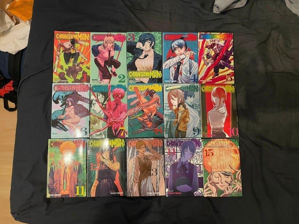 Chainsaw Man Manga Vol. 1-15 - Complete Reeks, Complete serie of reeks, Ophalen of Verzenden, Zo goed als nieuw, Japan (Manga)