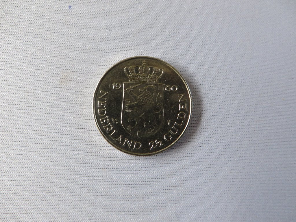 Rijksdaalder 2 1/2 Gulden 30 april 1980 Dubbele Kop, Ophalen of Verzenden, Koningin Juliana, 2½ gulden, Losse munt