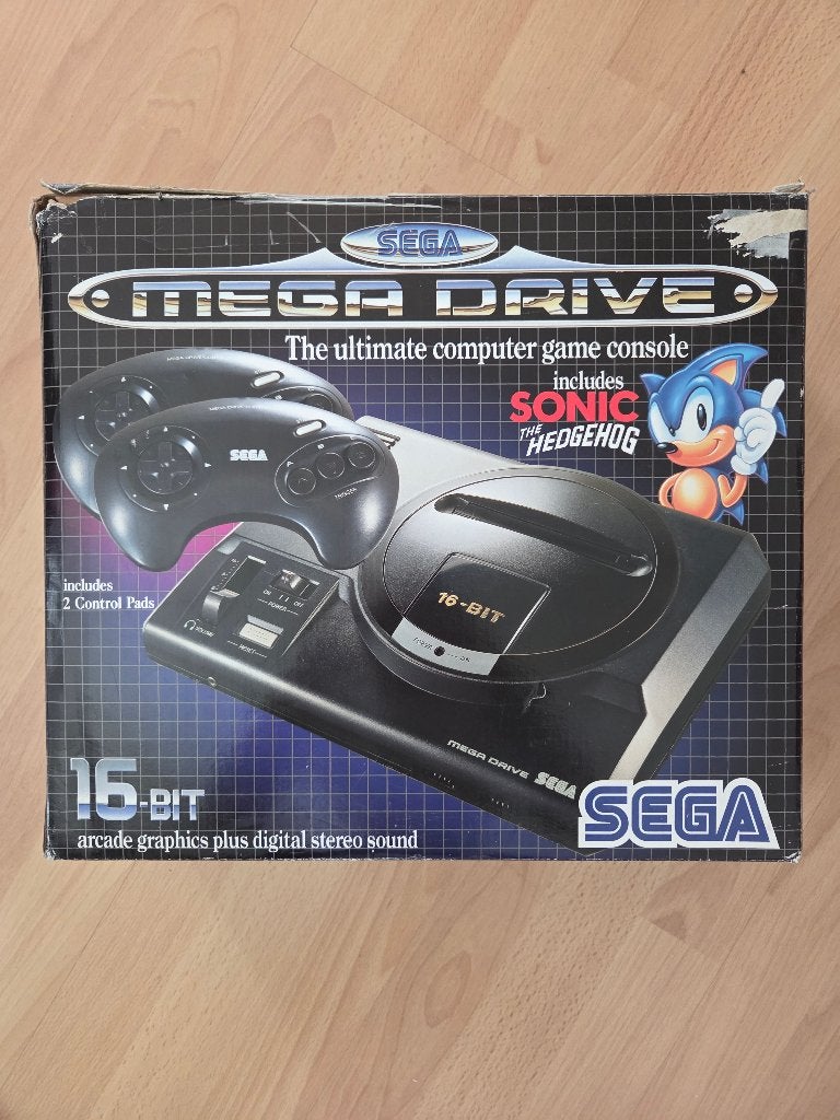 Sega Mega Drive 1 + Sonic the Hedgehog + Originele Doos, Avontuur en Actie, 1 speler, Ophalen of Verzenden, Zo goed als nieuw