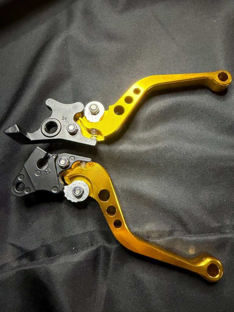 Gouden verstelbare motorfiets rem- en koppelingshendels, Motoren, Ophalen of Verzenden, Nieuw