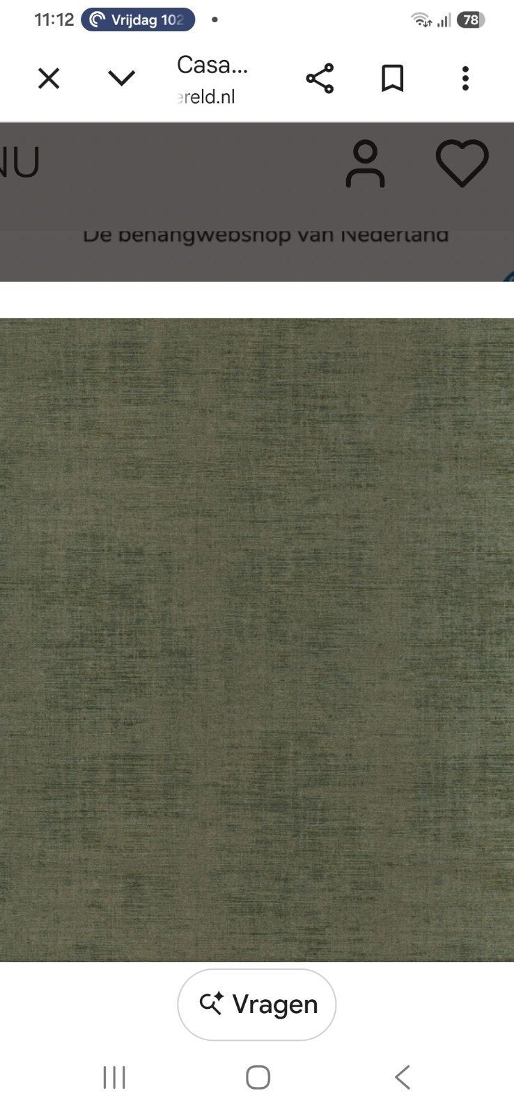 Casamance Le Velours Behang (Mos) Groen - ca. 10m, Ophalen of Verzenden, Groen