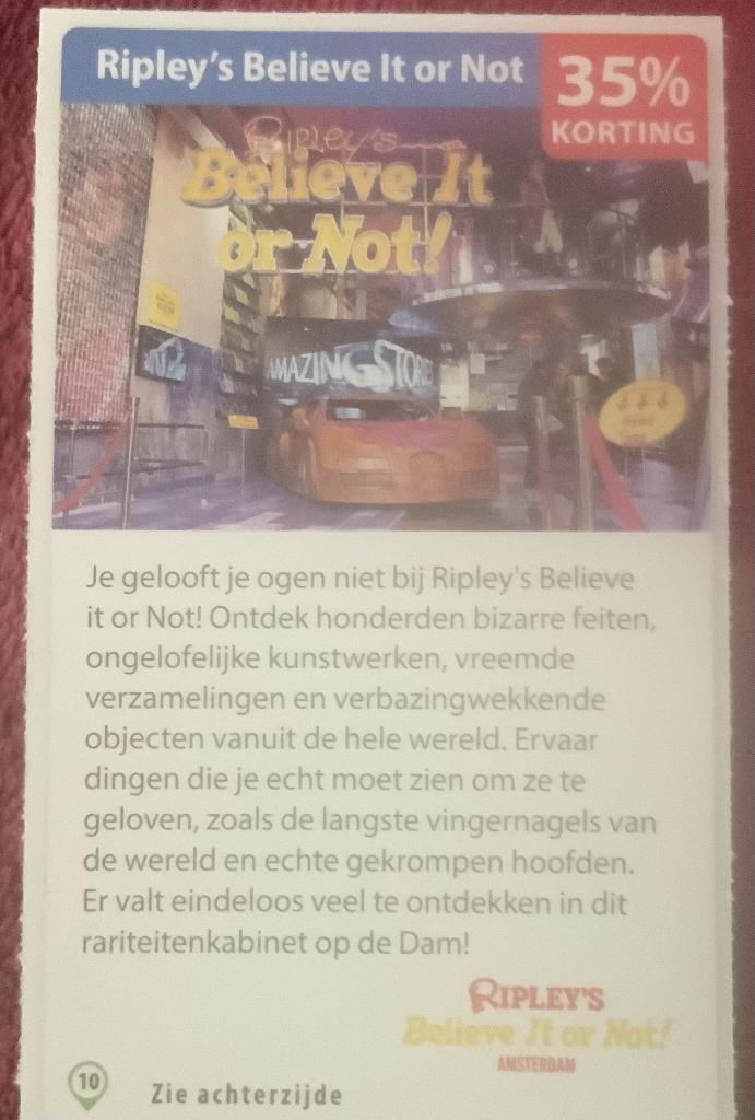 Ripley’s Believe It or Not Amsterdam Voordeelbon, Drie personen of meer, Museumbon