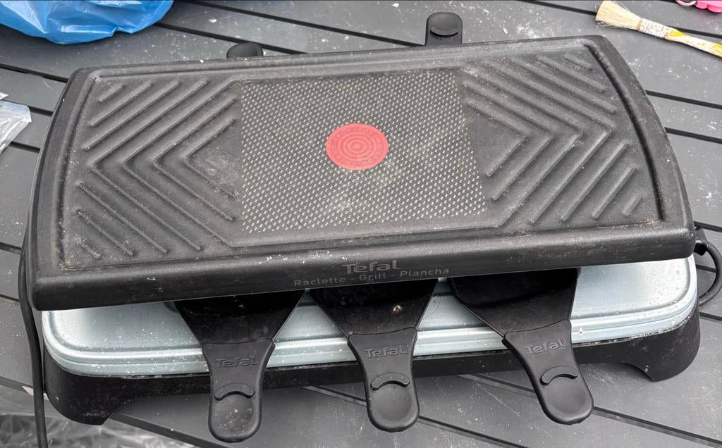 Tefal Raclette-Grill-Plancha met spatels, Ophalen of Verzenden, Gebruikt