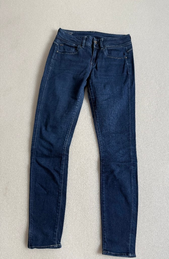 blauwe G-Star Lynn Mid Skinny maat 27/32, Blauw, Ophalen of Verzenden, W27 (confectie 34) of kleiner, G-STAR RAW