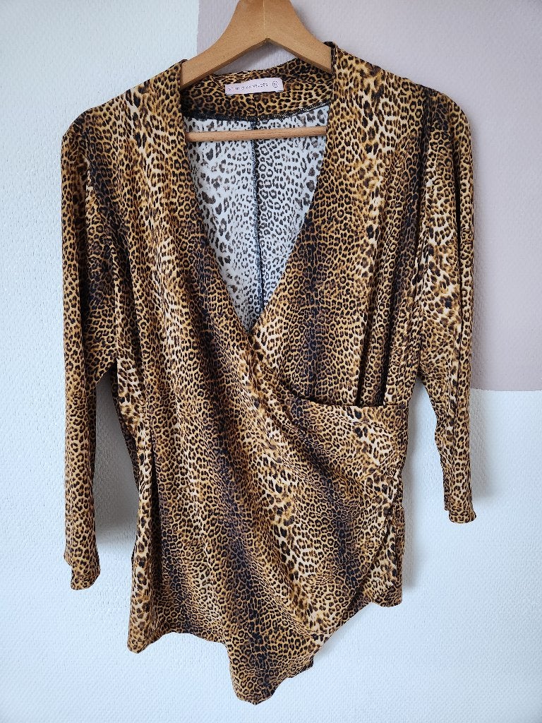 Studio Anneloes tijgerprint top - XL, Kleding | Dames, Tops, Studio Anneloes, Bruin, Maat 46/48 (XL) of groter, Ophalen of Verzenden
