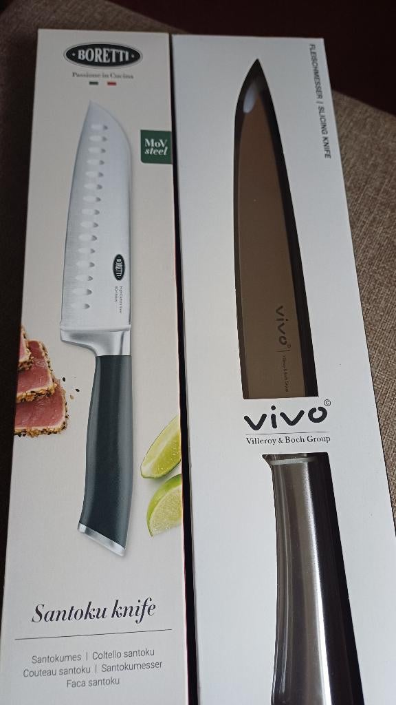 Boretti Santoku knife en Vivo Fleischmesser, Overige typen, Verzenden, Nieuw