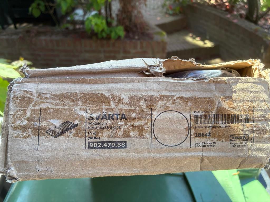 IKEA SVÄRTA bedframe 90x200 cm (nieuw in doos), 90 cm, Eenpersoons, Overige typen, Nieuw