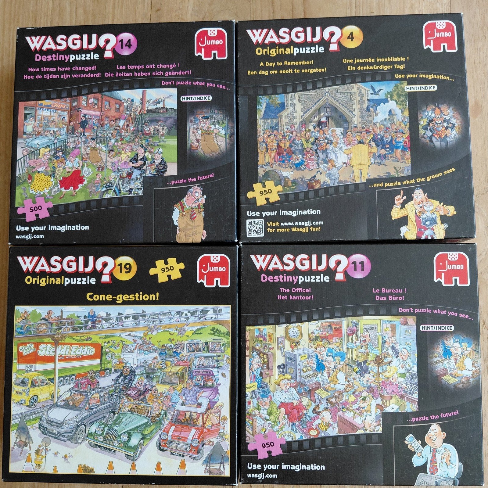 Wasgij Puzzels - 4 stuks (950 en 500 stukjes), Ophalen, 500 t/m 1500 stukjes, Zo goed als nieuw, Legpuzzel