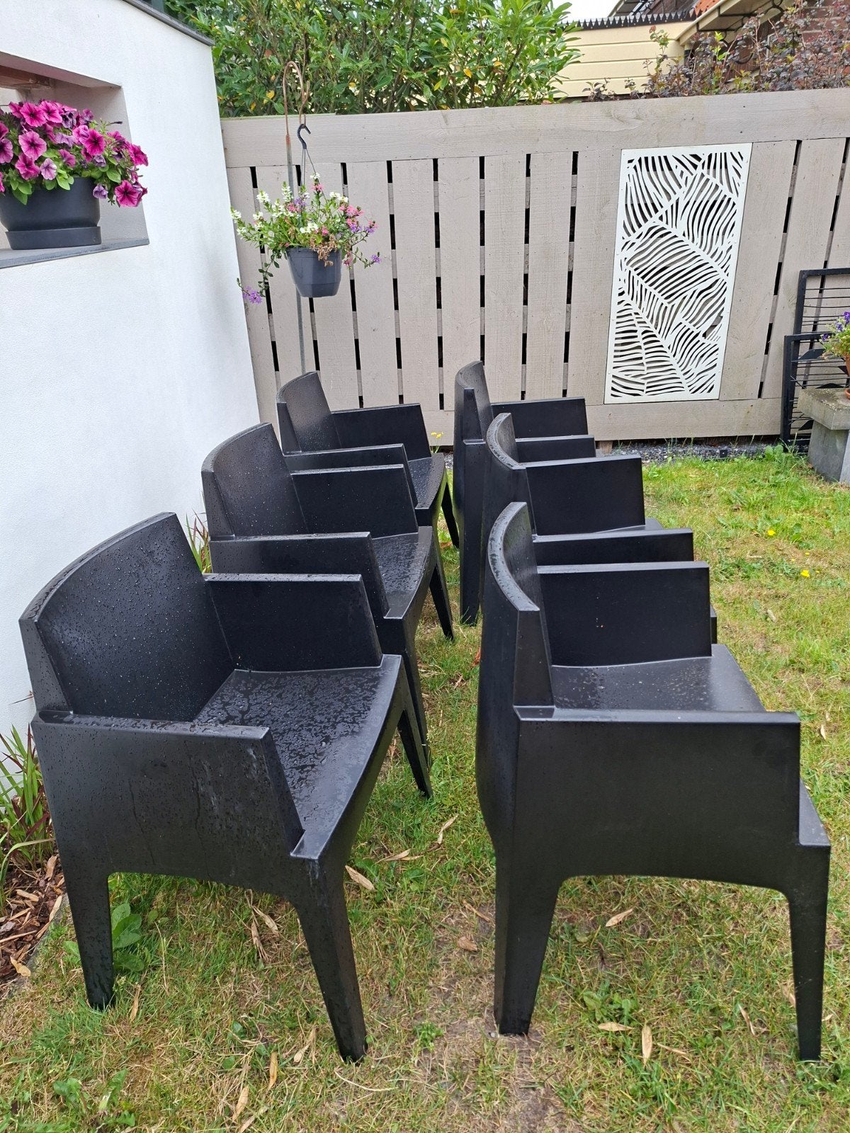 Originele Box tuinstoelen 6 stuks, Tuin en Terras, Tuinstoelen, Ophalen, Gebruikt, Kunststof, Stapelbaar