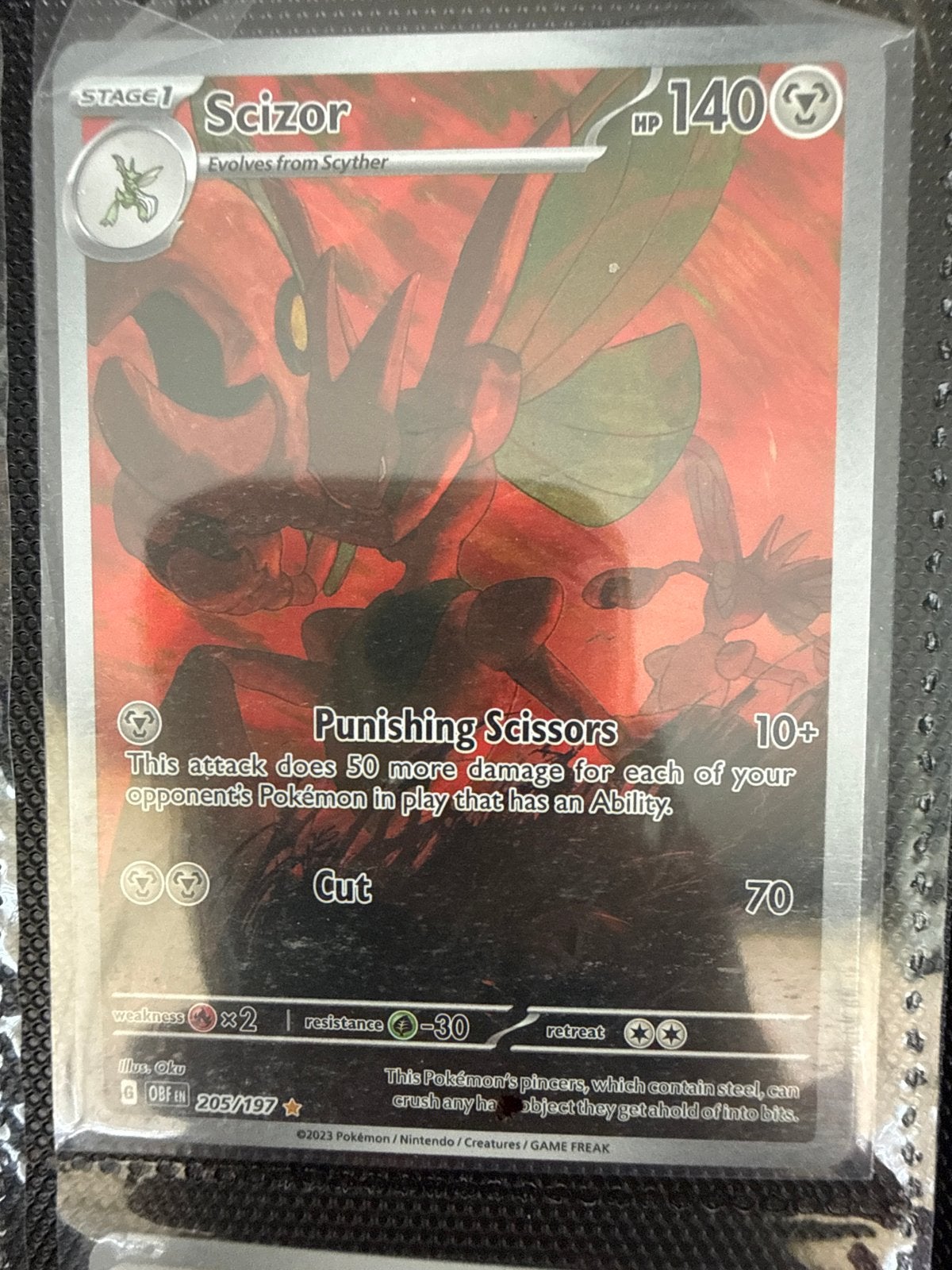 Pokémon Scizor V 205/197 OBF - Zo goed als nieuw, Verzenden, Zo goed als nieuw, Losse kaart