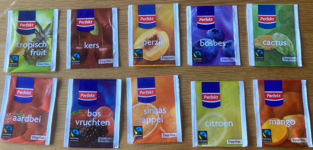 Tien verschillende theezakjes - Perfekt vruchten 1 kop thee, Verzenden, Theezakje(s)