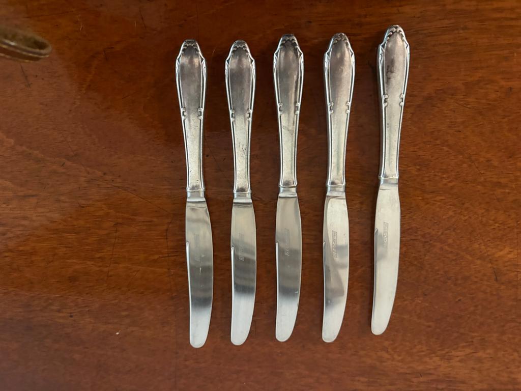 GERO 694 ( gero 517) Riche 90 zilver fruitmesjes, Antiek en Kunst, Antiek | Bestek, Ophalen of Verzenden