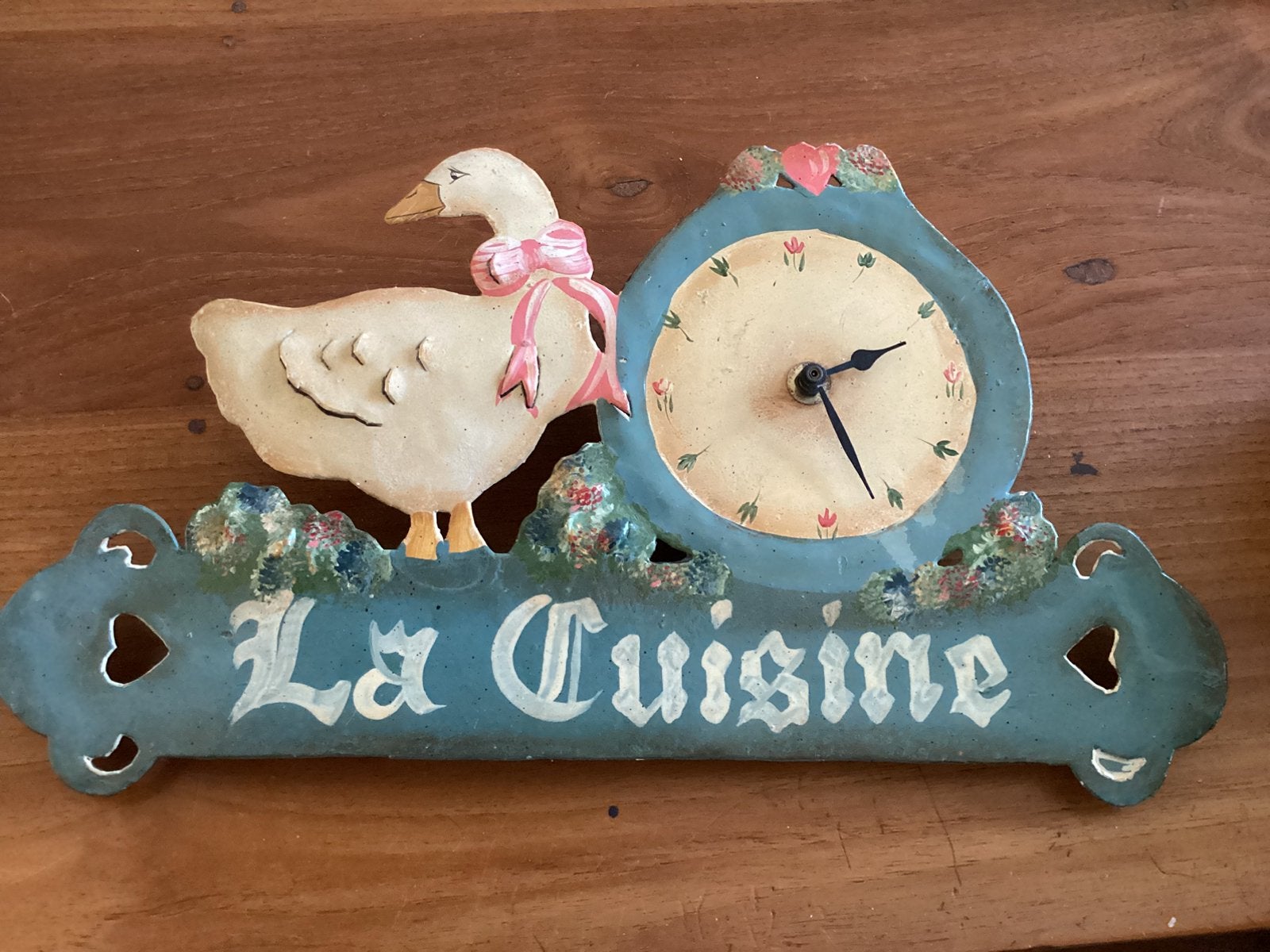 Keukenklok - metaal, “La Cuisine”, Landelijk, Analoog, Ophalen of Verzenden, Wandklok
