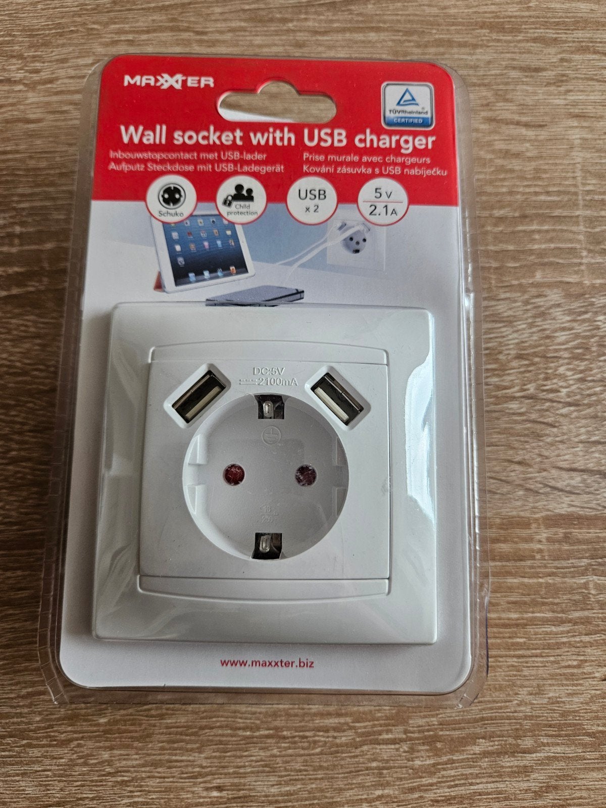 Maxxter Stopcontact met USB-oplader - Nieuw in verpakking, Ophalen, Nieuw, Overige merken, Stopcontact