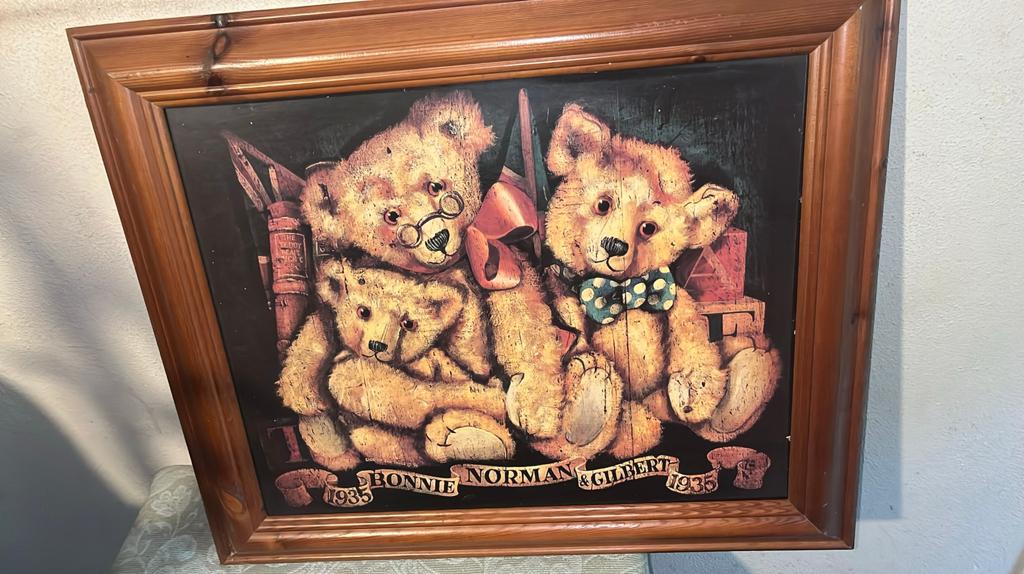 vintage teddyberen-wandplaat  BonnieNorman & Gilbert 1935”, Antiek en Kunst, Ophalen