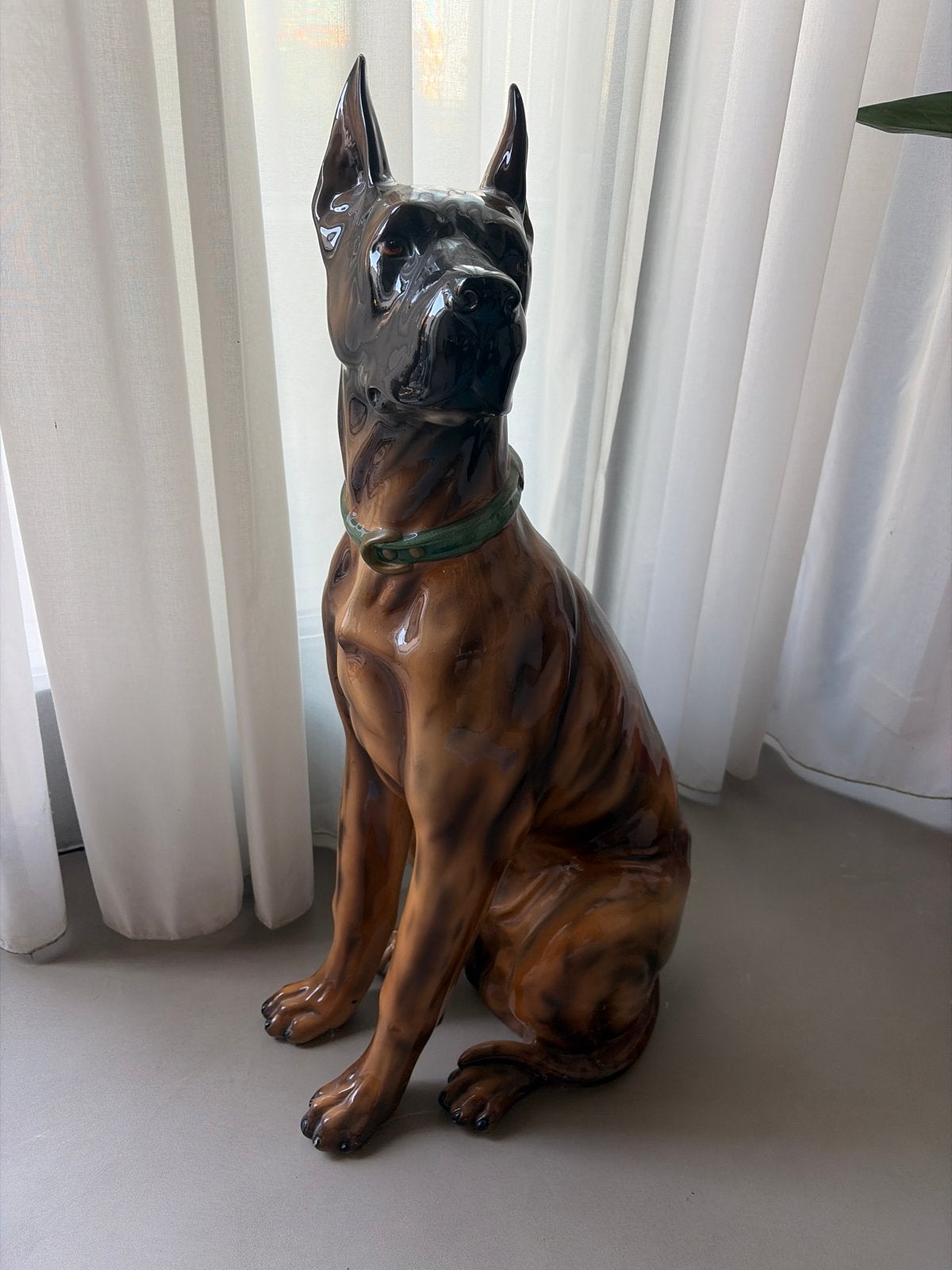 Vintage Deense Dog Beeld - Keramiek - H97 B40cm, Ophalen