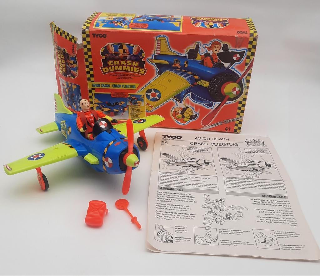 Crash Dummies Crash Vliegtuig +  figuur SPIN 1992 Tyco, Ophalen of Verzenden, Gebruikt