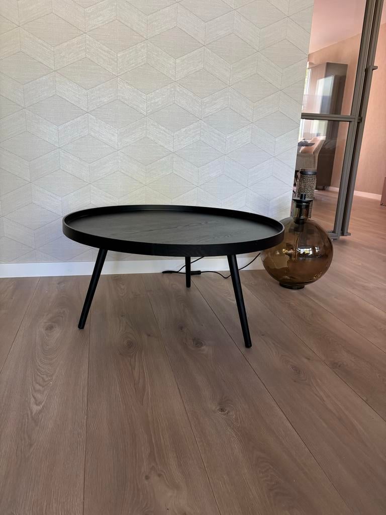 WOOOD Salontafel Zwart 78cm - rond, Huis en Inrichting, Tafels | Salontafels, Ophalen, Gebruikt, Rond, 50 tot 100 cm