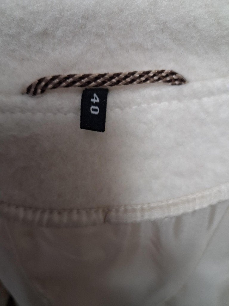 Wol witte dames chique winterjas, Kleding | Dames, Zie foto, Wit, Zo goed als nieuw, Ophalen