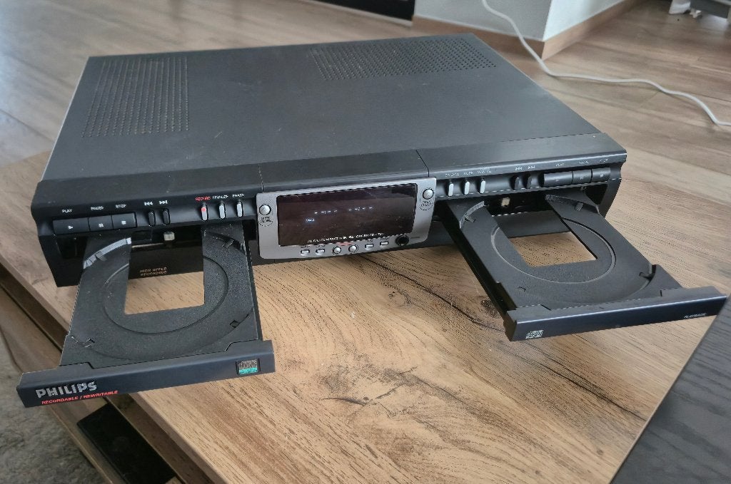 Philips CDR765 Dubbele CD Recorder / Kopieerder CD-R CD-RW, Ophalen of Verzenden, Gebruikt, Overige merken, Wisselaar