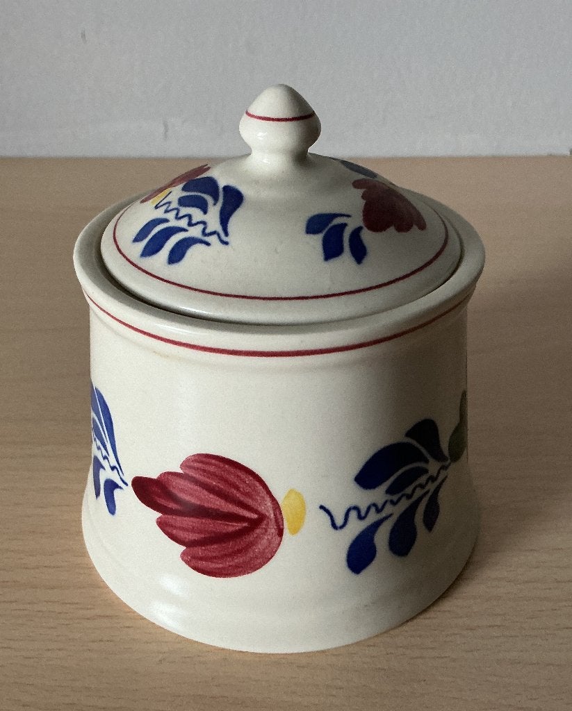 Boerenbont suikerpot met deksel, Huis en Inrichting, Klassiek, Overige typen, Ophalen of Verzenden, Zo goed als nieuw