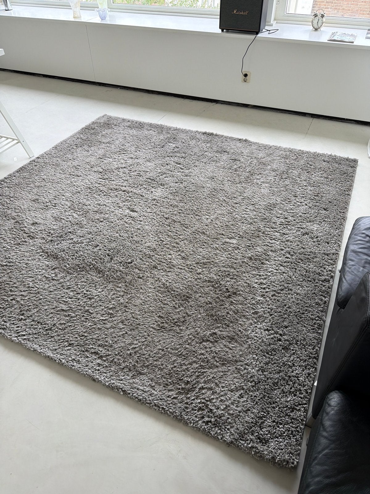 Grijs Vloerkleed 240x240 cm - Hoogpolig en Comfortabel, Ophalen, Gebruikt, Vierkant, 200 cm of meer
