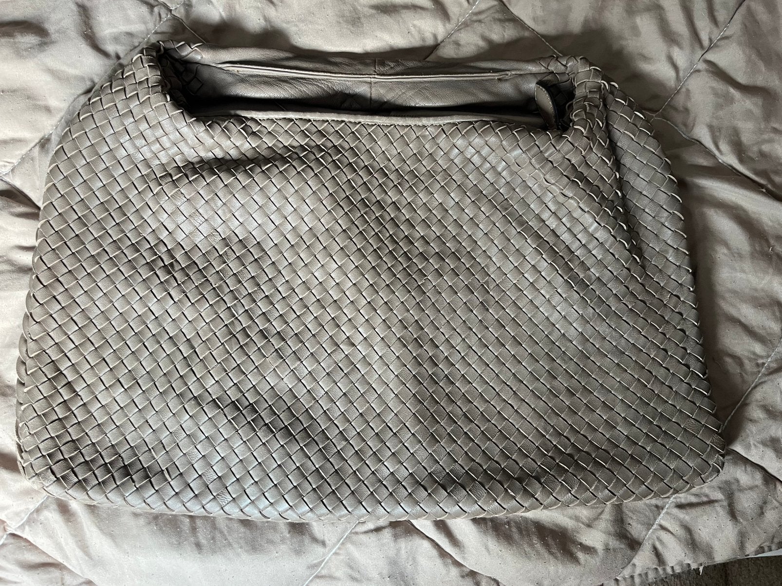 Bottega Large Veneta Hobo Vintage – Grijs/Taupe, Ophalen of Verzenden, Bruin, Overige merken, Leer