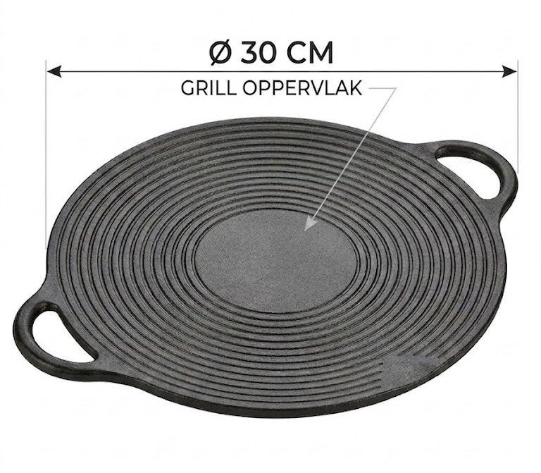 Gietijzeren Grill rooster plaat Korean  30 cm, MTC, MTC, Ophalen of Verzenden, Info@melliestradingcompany.nl