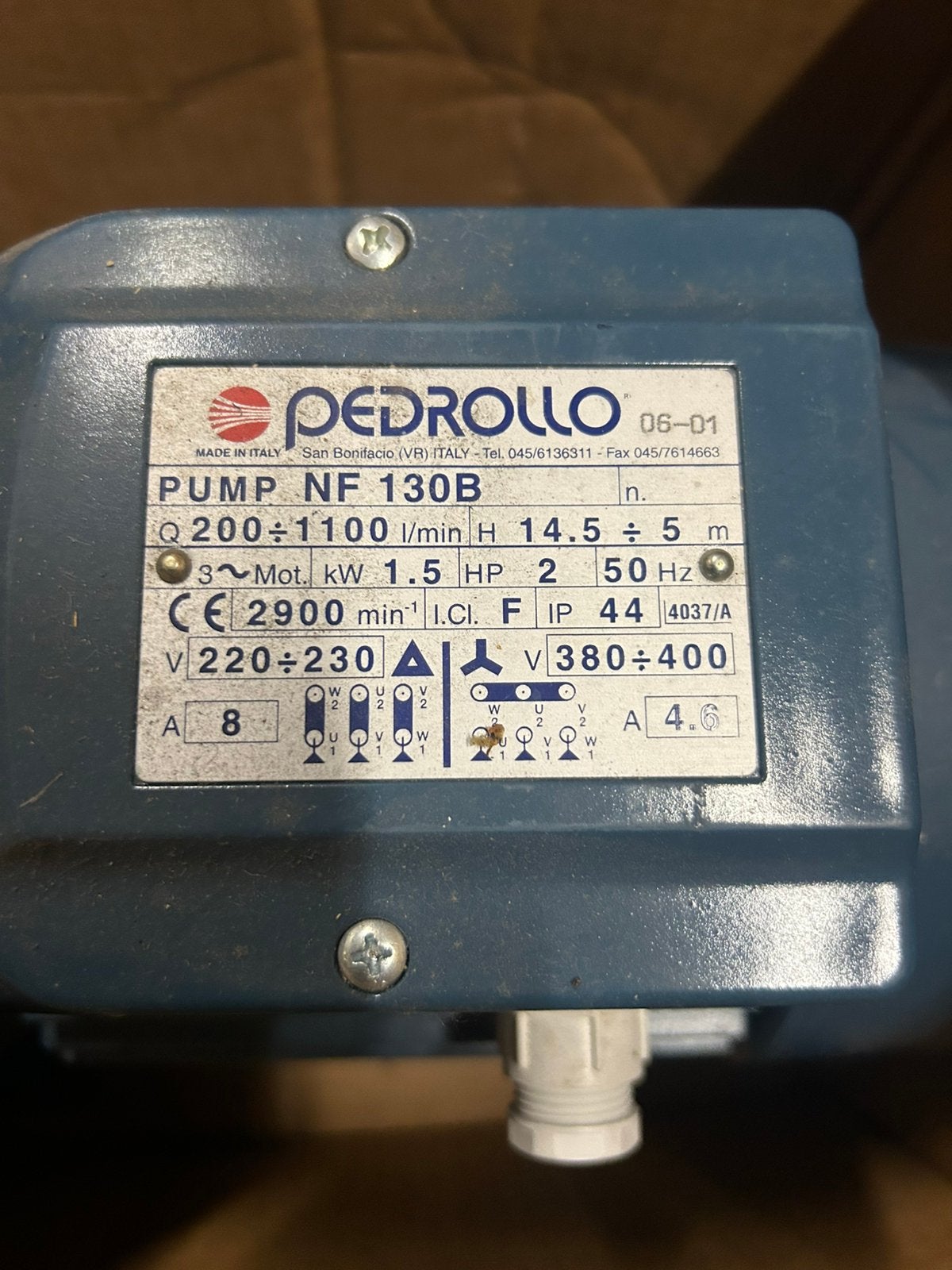 Niewe pedollo waterpomp NF 130B 2Pk 400 volt, Tuin en Terras, Ophalen, Nieuw, Elektrisch, Beregeningspomp