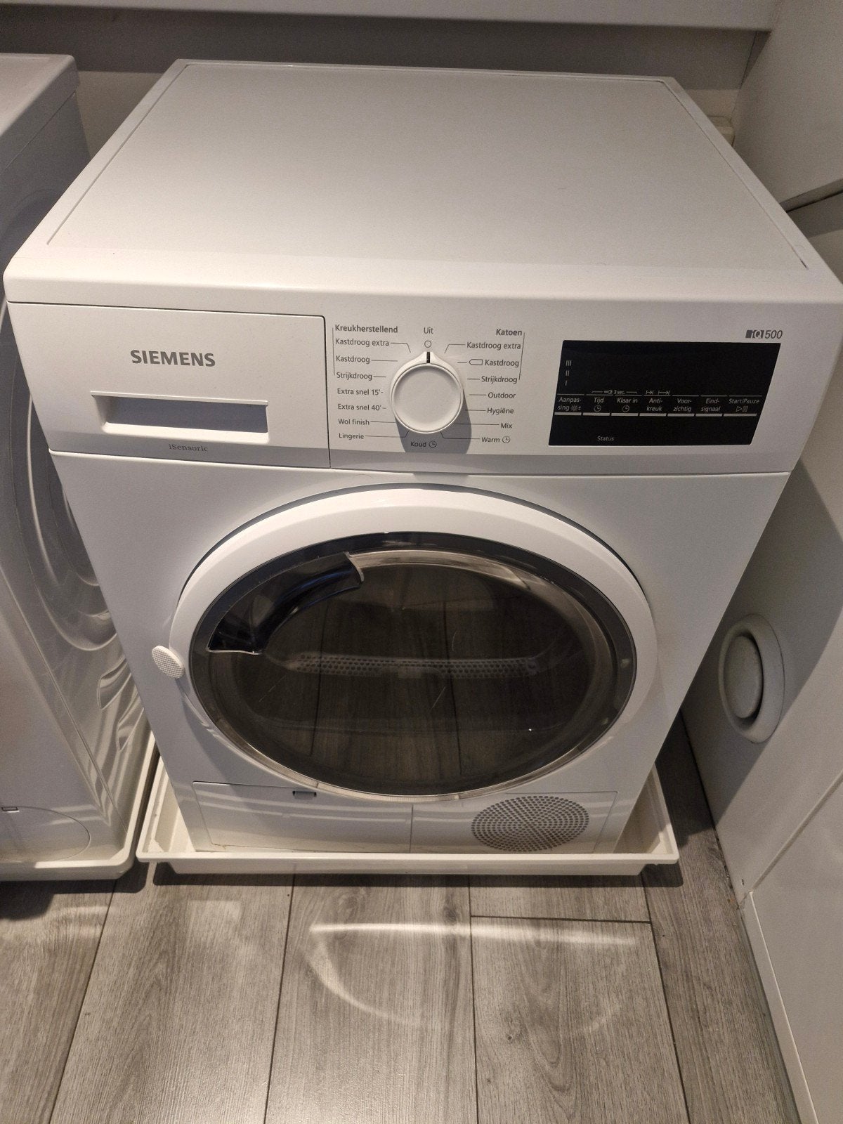 Siemens iQ500 WT46G402NL Condensdroger 8kg 5jr oud, Ophalen, 8 tot 10 kg, Voorlader, Condens