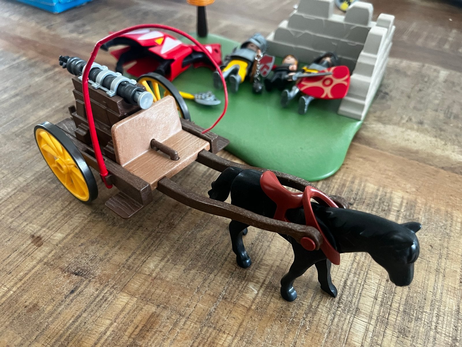 Playmobil kanon met paard en ridders, Ophalen of Verzenden, Gebruikt