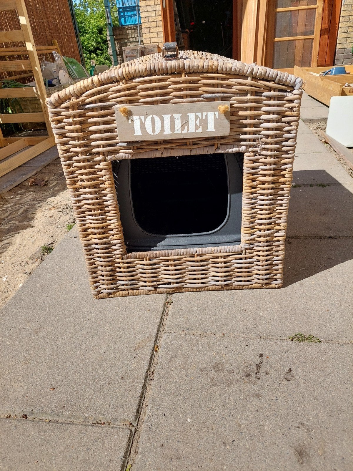 Toiletcover kattenbak, Dieren en Toebehoren, Kattenmanden, Ophalen, Riet