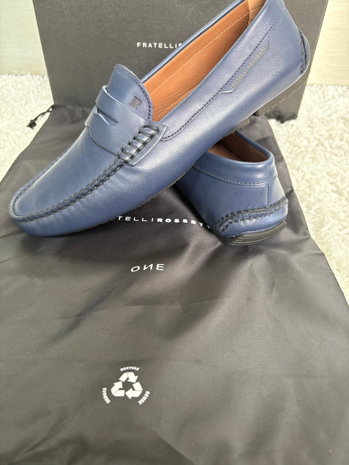Fratelli Rossetti maat 7.5 EU 41.5 nieuw in doos €390, Kleding | Heren, Ophalen, Nieuw, Blauw, Espadrilles of Moccasins
