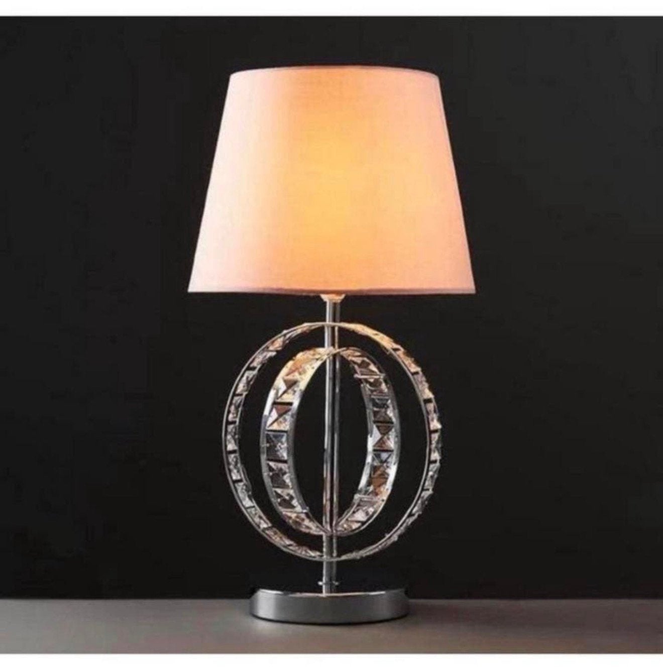 Modern Chrome Acryl Jewel Tafellamp Roze kristal led lamp, Bureaulamp, Nieuw, Ophalen of Verzenden, H