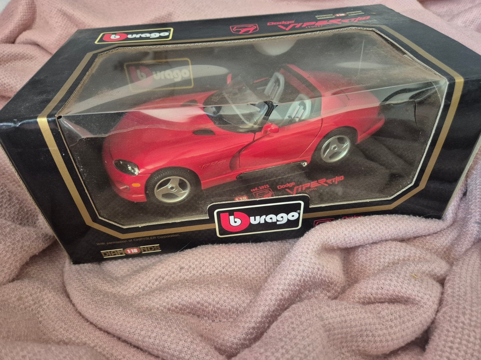 Burago Dodge Viper RT/10 (1992) schaalmodel, Ophalen of Verzenden, Zo goed als nieuw, Auto, Bburago