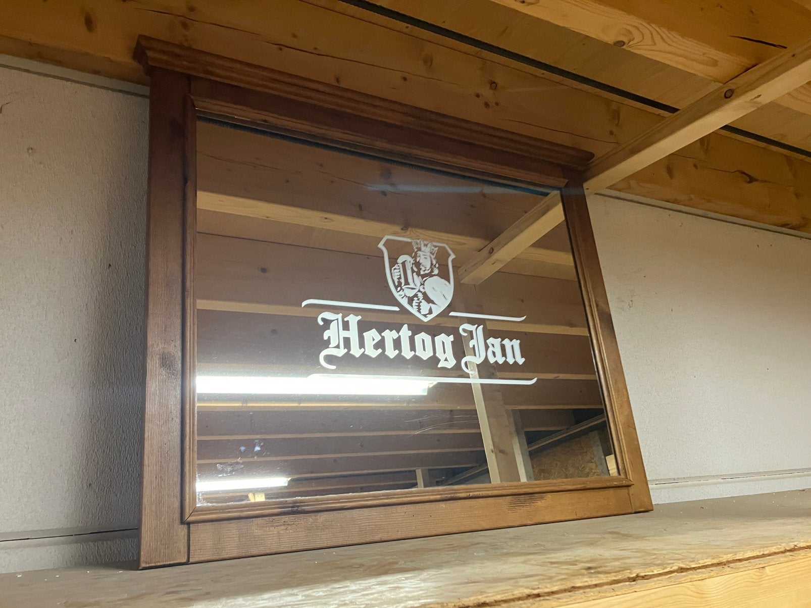 Hertog Jan Spiegel Mancave Kroeg Café Bier Pils Zuipkeet HJ, Ophalen, Gebruikt, 75 tot 100 cm, Minder dan 100 cm