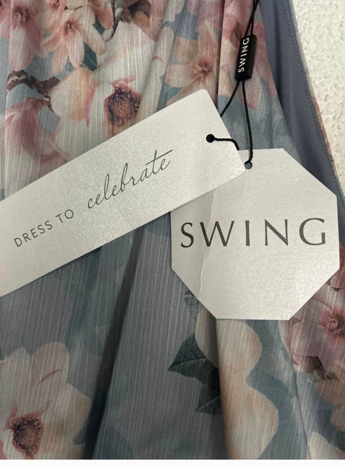 SWING Lange Bloemenjurk - Nieuw met kaartjes, Kleding | Dames, Jurken, Maat 38/40 (M), Blauw, Nieuw, Ophalen of Verzenden